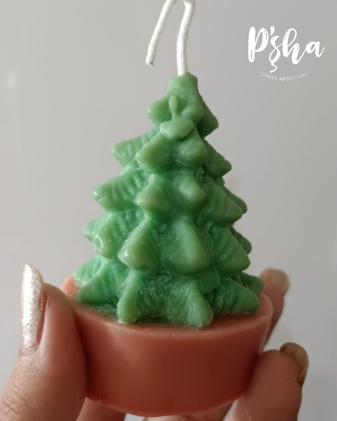 Christmas Tree Candle - Festive Holiday Decor from India